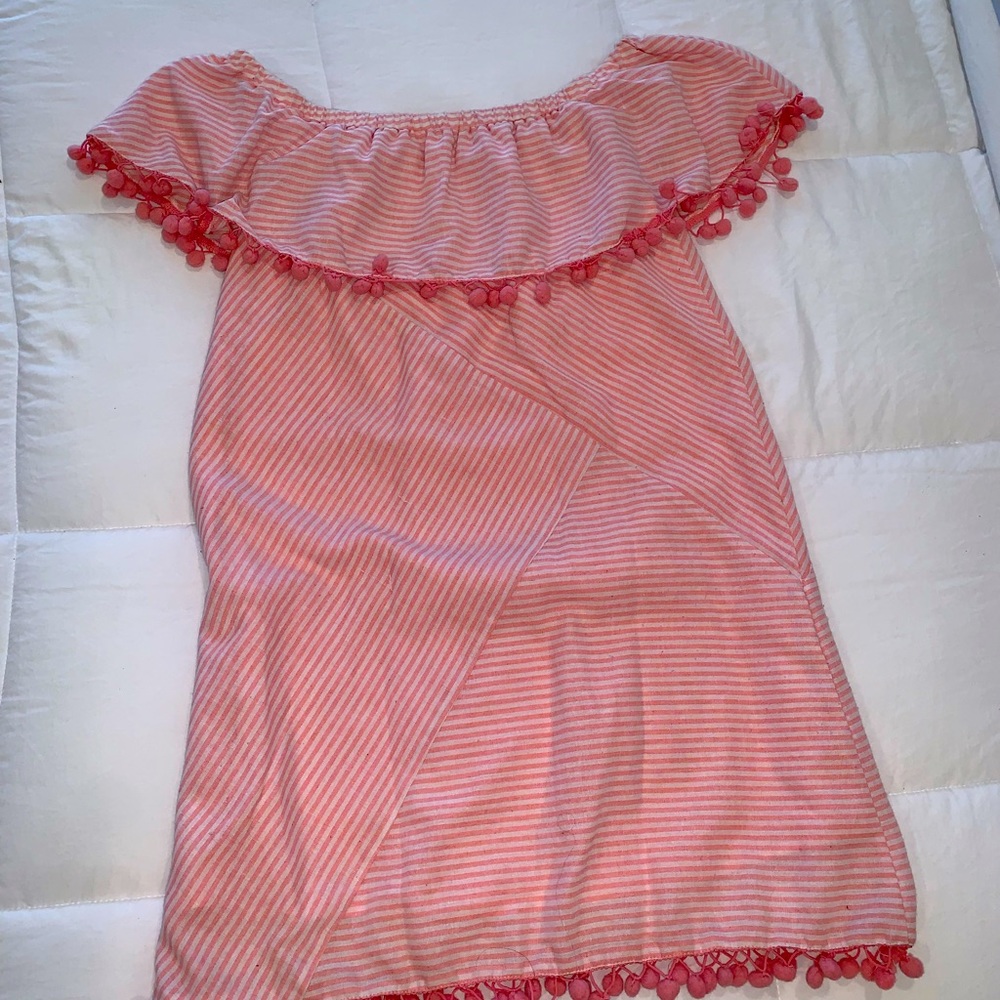 Pink strapless dress